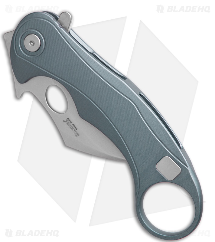 LionSTEEL L.E. One Mid Frame Lock Karambit Knife Ice Blue Al (2.3" SW)