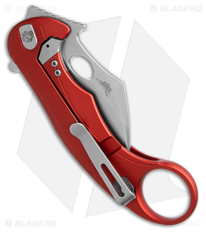LionSTEEL L.E. One Mid Frame Lock Karambit Knife Red Al (2.3" SW)