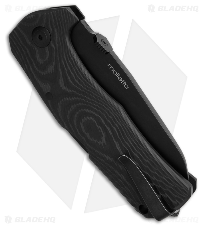 LionSteel TM1 Lockback Knife Black Camo Carbon Fiber (3.5" Black)