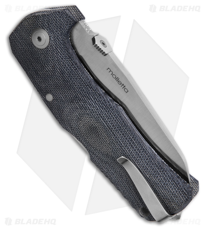 LionSteel TM1 Blue Micarta Reverse Tanto Satin Sleipner
