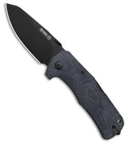 LionSteel TM1 Lockback Knife Blue Canvas Micarta (3.5" Black)