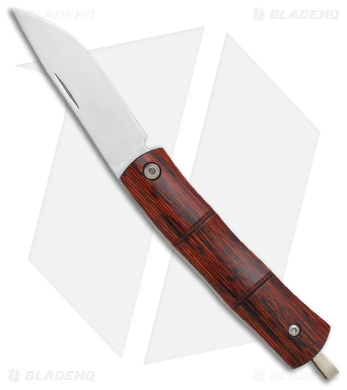 Mcusta Susa Take Knife Money Clip w/ Red Pakka Wood (2.35" Satin Plain) MC-0152