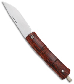 Mcusta Susa Take Knife Money Clip w/ Red Pakka Wood (2.35" Satin Plain) MC-0152