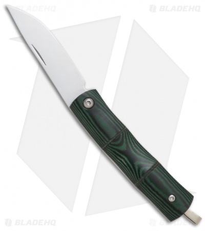 Mcusta Take Knife Money Clip w/ Green Micarta (2.35" Satin Plain) MC-0154