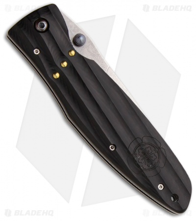 Mcusta Nobunaga Knife Black Micarta (3.75" Damascus) MC-181D