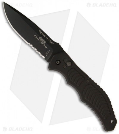 Meyerco 18 X-Ray Spear Point Automatic Knife (3.8" Black Serr) MFXRAY1