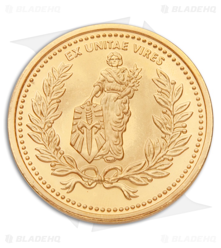 Marfione Custom Continental Medallion Coin 24k Gold Embellished