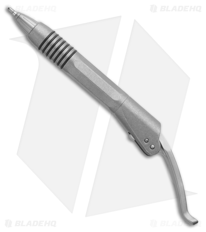 Microtech Siphon II Stainless Steel Pen - Stonewash Dagger Engraved