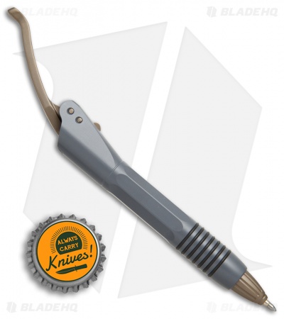 Microtech Siphon II Pen Stainless Steel Gray - Bronzed Hardware