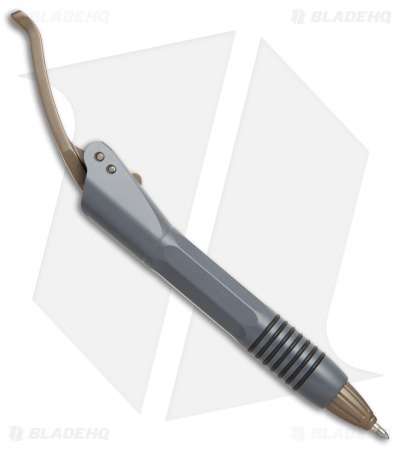 Microtech Siphon II Pen Stainless Steel Gray - Bronzed Hardware