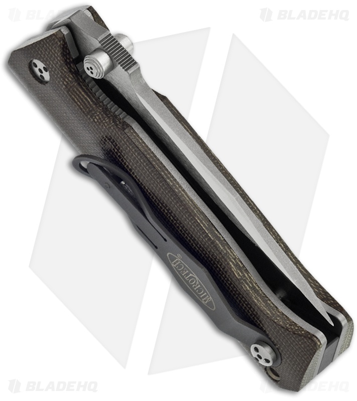 Microtech CMTX5 D/A Automatic Knife Canvas Micarta (3.5" Satin Serr) 08 ...