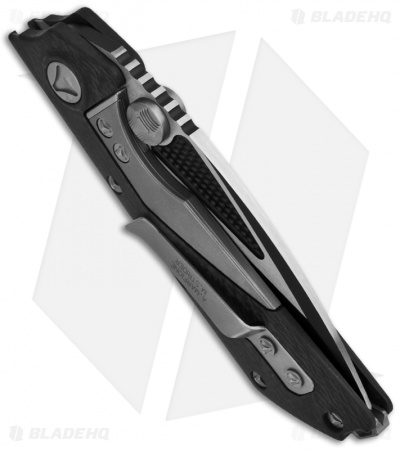 Marfione Strider Custom DOC D/A Automatic Knife CF (Two-Tone Black Ceramic)