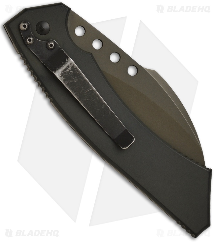Rare Microtech Green Hawk Automatic Knife (4" Serr)