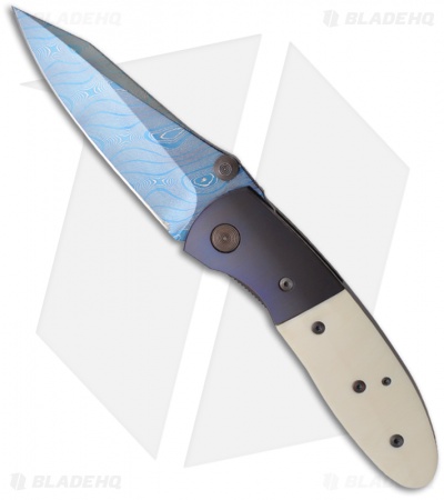 Microtech Marfione Custom Lightfoot LCC D/A Automatic Knife Pol Ivory (Damascus)