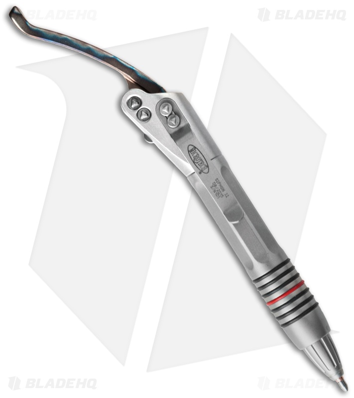 Microtech Siphon II Stainless Steel Pen w/ Torched Titanium Lever