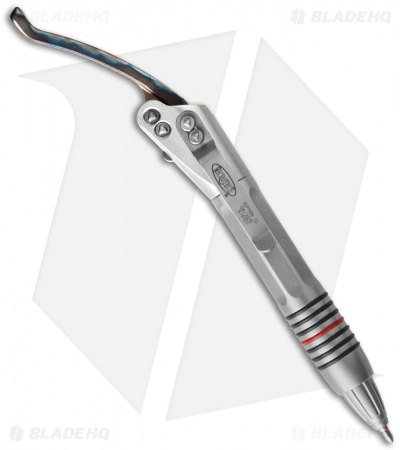 Microtech Siphon II Stainless Steel Pen w/ Torched Titanium Lever