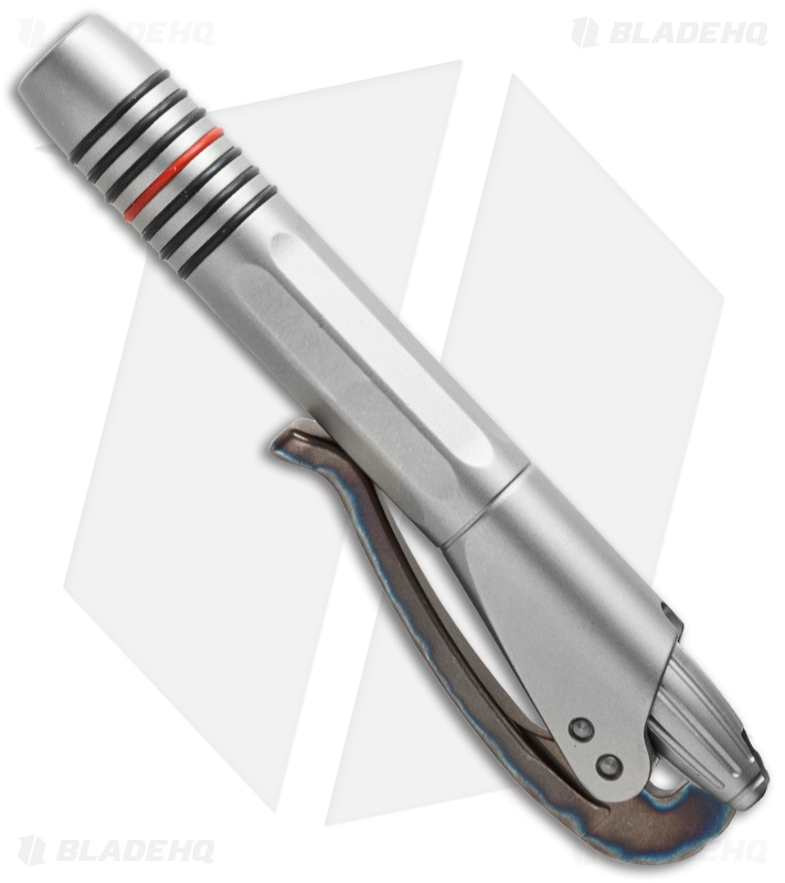 Microtech Siphon II Stainless Steel Pen w/ Torched Titanium Lever