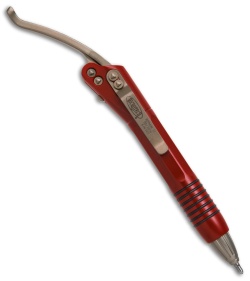 Microtech Siphon II Pen Stainless Steel Red - Bronzed Hardware