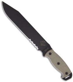 Ontario RD-9 Ready Detachment Knife w/ Black Micarta Handle (9.5" Black Serr)