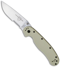 Ontario RAT Model 1 Liner Lock Knife Desert Tan (3.625" Satin Serr) 8849DT