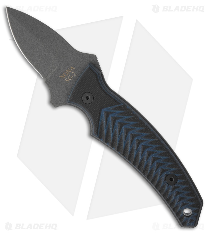 ◆ Nao Ontario Knives Nona Knife Black/Blue G10 Fixed Blade (2