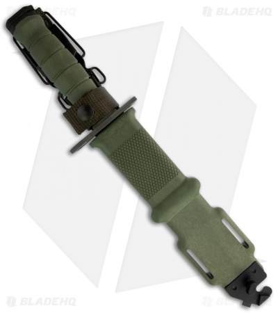 Ontario 490 M-9 Green Bayonet & Scabbard OD Green (7" Black) 6220