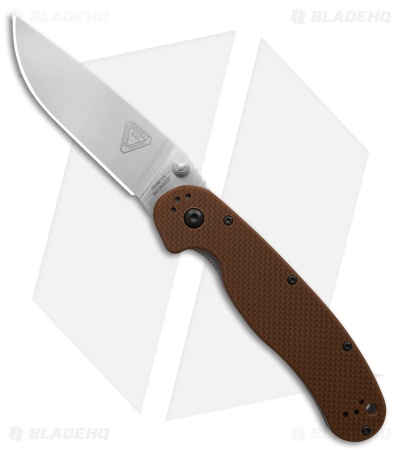 Ontario RAT Model 1.5 MagnaCut Liner Lock Knife Brown G-10 (3.25" Satin)