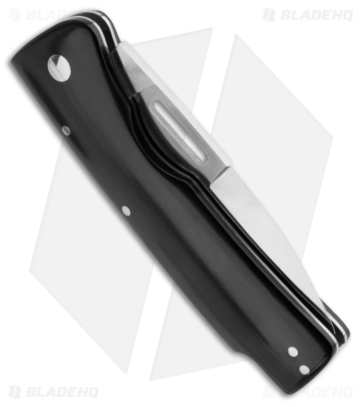 Blackie Collins Paragon Custom Black Micarta Manual Folding Knife (Style 1)