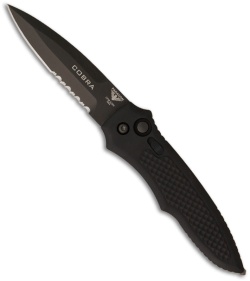 Paragon Cobra Tactical Automatic Knife (3.5" Black Serr)