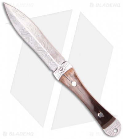 Paragon Eddie White Custom Dagger Neck Knife (2.75" Damascus)