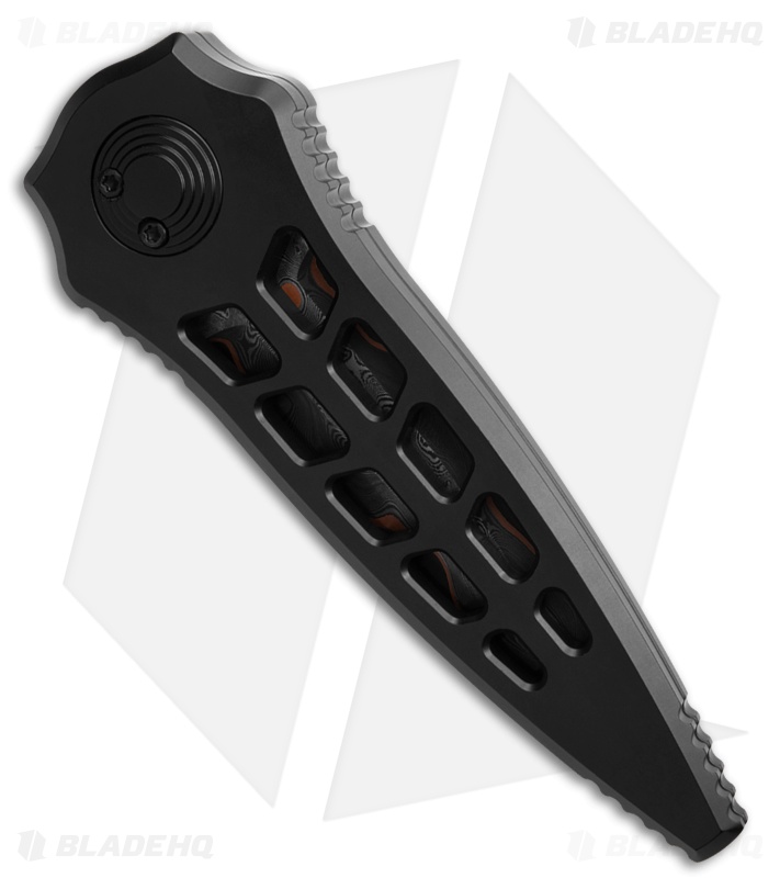 Paragon Warlock Enchanter Knife Skeletonized Black Aluminum (3.8" Damascus)