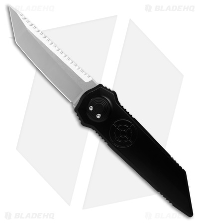 Paragon D/E Tanto Serrated Dredd Lock Knife Blk Cerakote Aluminum (4" Satin/SW)