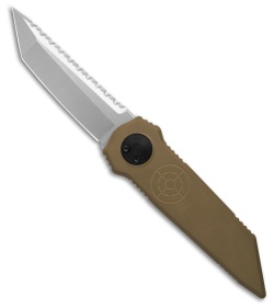Paragon D/E Tanto Serrated Dredd Lock Knife Coyote Aluminum (4" Satin/SW)