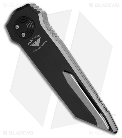 Paragon D/E Tanto Dredd Lock Knife Black Cerakote Aluminum (4" Satin)