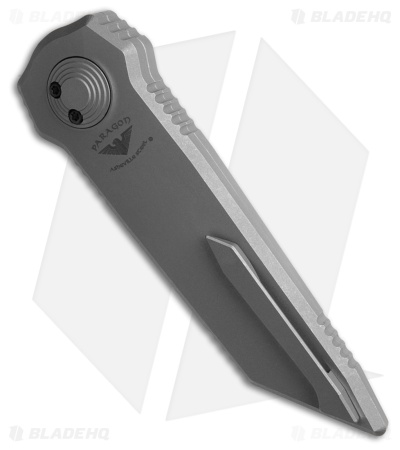 Paragon D/E Tanto Dredd Lock Knife Distressed Titanium (4" Distressed)