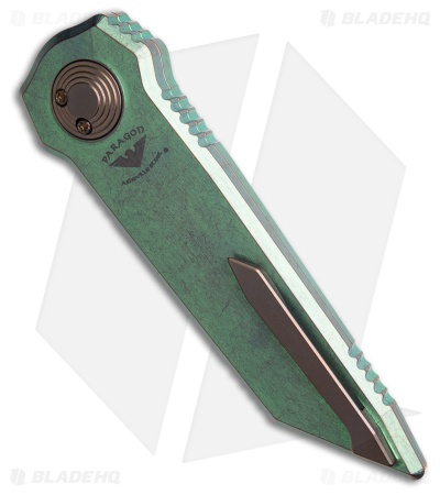 Paragon Dredd Lock Knife D/E Green Titanium (4" Two Tone)