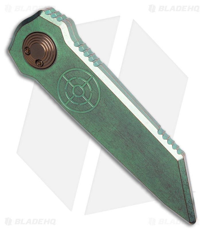 Paragon Dredd Lock Knife D/E Green Titanium (4" Two Tone)