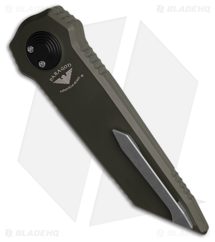 Paragon Dredd Lock Knife D/E OD Green Aluminum (3.8" Distressed Two Tone)