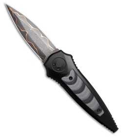 Paragon Warlock Folding Knife Black Al/ Black/Gray CF Insert (3.9" Raindrop)