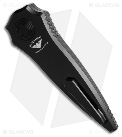 Paragon Warlock Folding Knife Smooth Tapered Black Aluminum (3.9" Black)