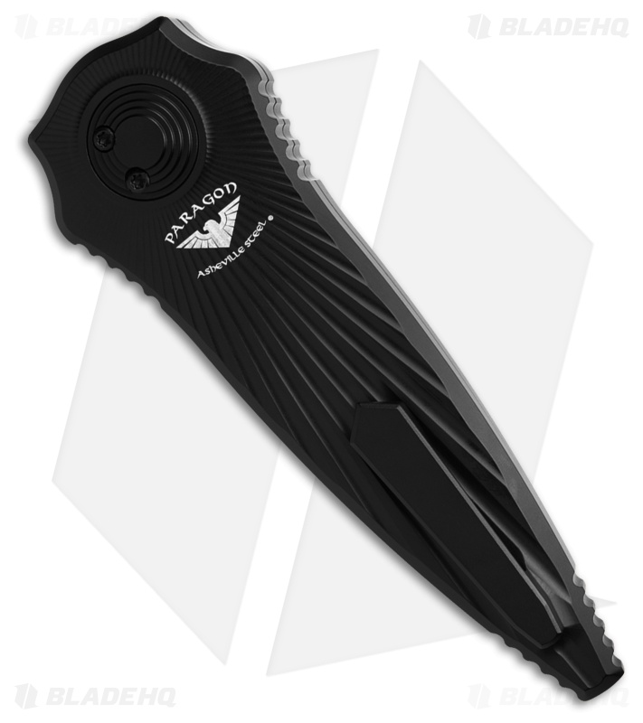 Paragon Warlock Folding Knife Star Burst Black Aluminum (3.9" Black)