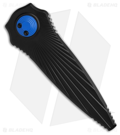 Paragon Warlock Folding Knife Star Burst Black Aluminum (3.9" Blue)