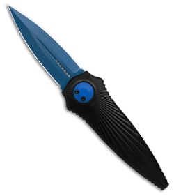 Paragon Warlock Folding Knife Star Burst Black Aluminum (3.9" Blue)