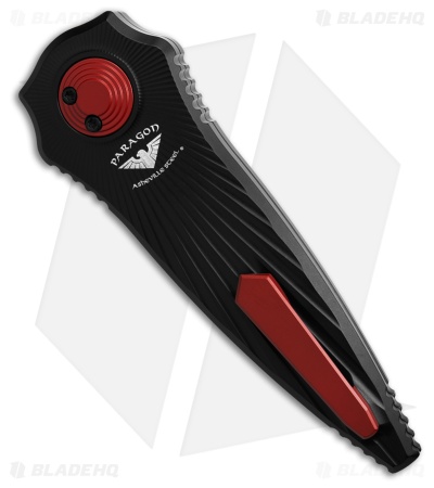 Paragon Warlock Knife Black Star Burst Aluminum (4" Red)