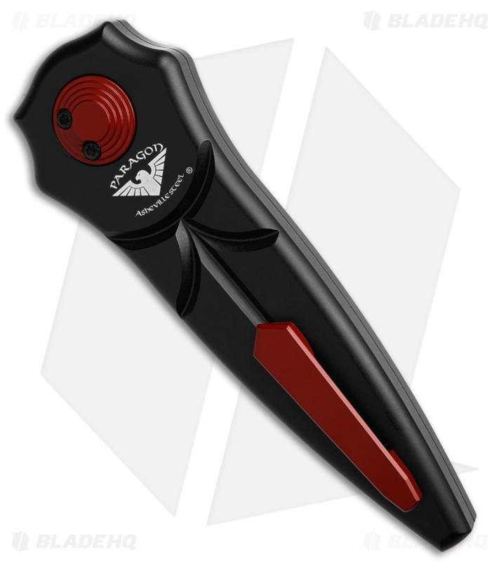 Paragon Warlock-X Folding Knife Black Convergence Aluminum (3.9" Red)