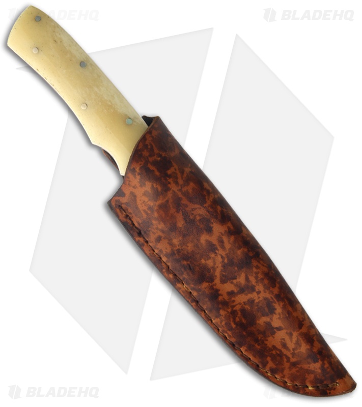 Paragon Eddie White Shadow Fighter Fixed Blade Knife w/ Bone (5.25" Damascus)