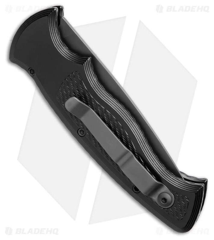 Piranha Velocity Automatic Knife Black Aluminum (3.1" Black Serr)