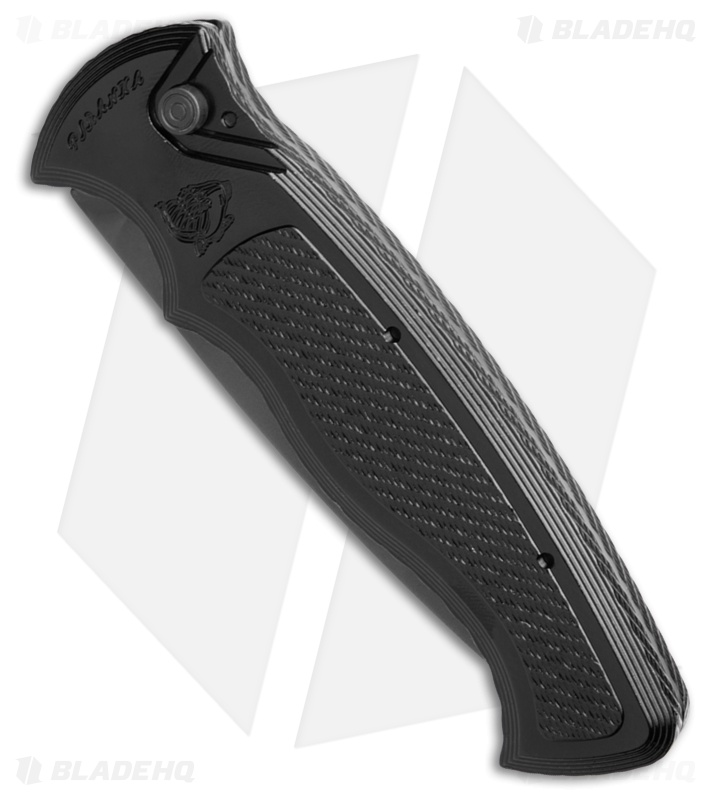 Piranha Velocity Automatic Knife Black Aluminum (3.1" Black Serr)