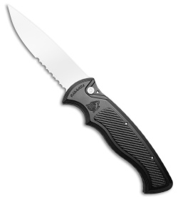 Piranha Velocity Automatic Knife Black Aluminum (3.1" Mirror Serr)