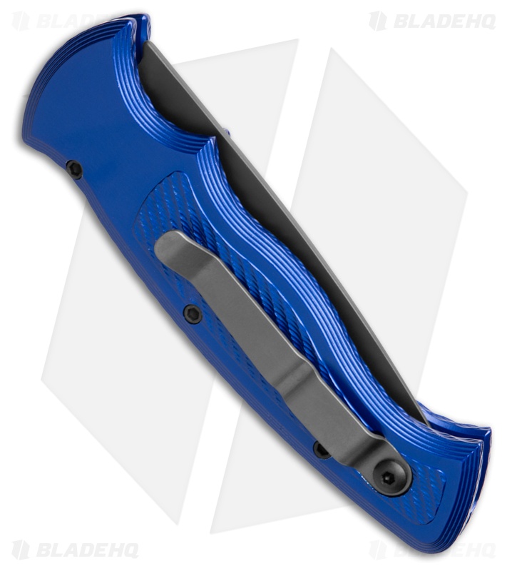 Piranha Velocity Automatic Knife Blue Aluminum (3.1" Black)